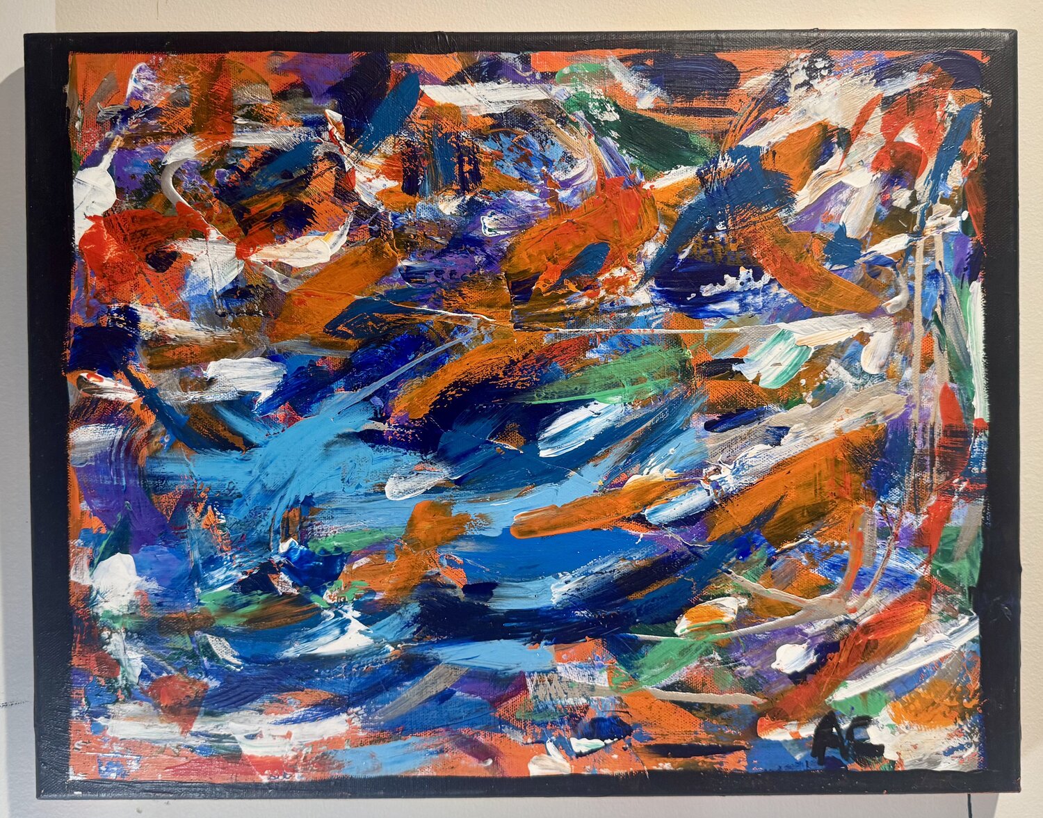 Gestures in Orange & Blue I Anthony Cerrato Original painting for sale
