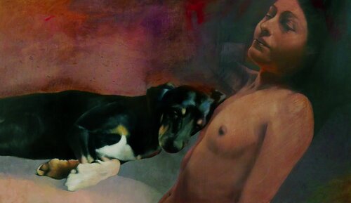 Petit calin by Kurt Mair, Painting for Sale on Singulart