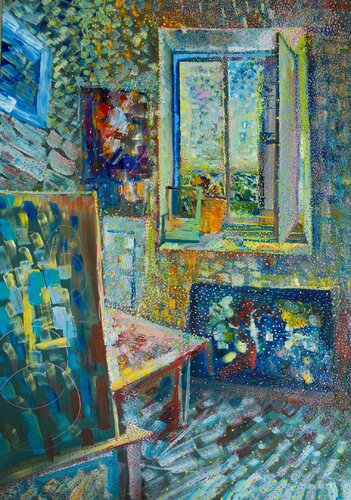NEAR THE WINDOW .02 di Eva Akopian, Pittura in vendita su Singulart