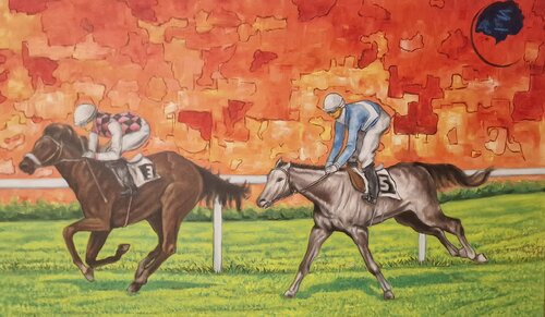 La corsa vincente par Antonino Nicolini, Peinture en vente sur Singulart