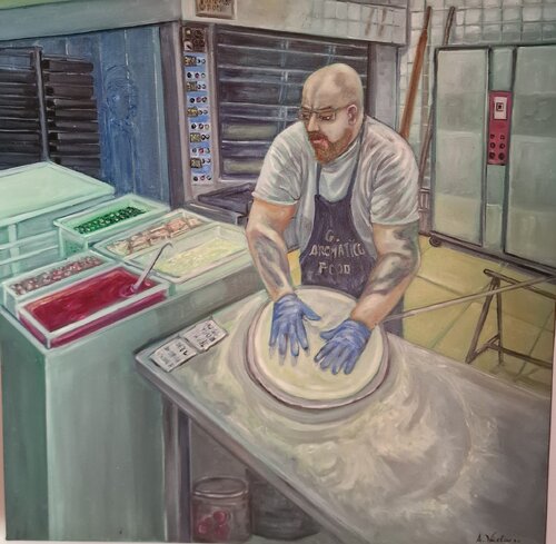 Tu vulivi a pizza..... by Antonino Nicolini, Painting for Sale on Singulart