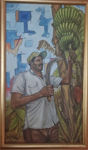 Il bananaro brasiliano by Antonino Nicolini, Painting for Sale on Singulart