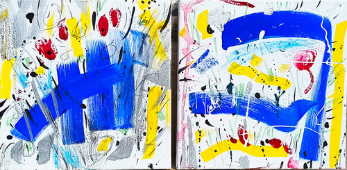 Viandanti sulla via del bosco di Hannah Scaramella, Pittura in vendita su Singulart