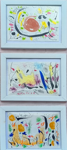 Winter in the woods (69x54 cm including frame) van Hannah Scaramella, Schilderij te koop op Singulart