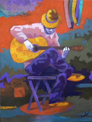 The Player di Igor Cvacho, Pittura in vendita su Singulart