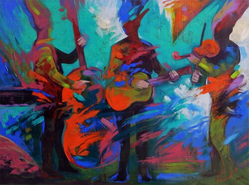 Concert par Igor Cvacho, Peinture en vente sur Singulart