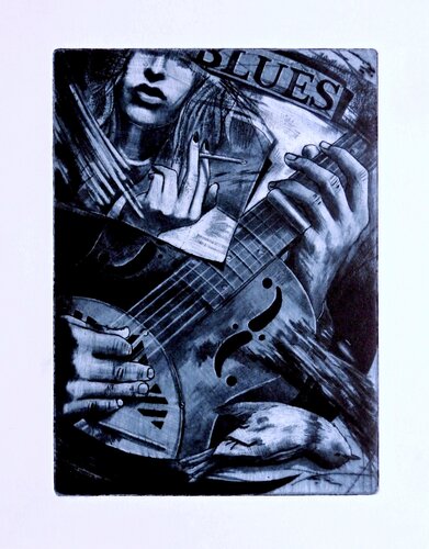 Blues 2 by Igor Cvacho, Work on Paper for Sale on Singulart