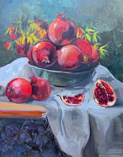 Luminous Pomegranates de Lana Popova, Pintura a la venta en Singulart