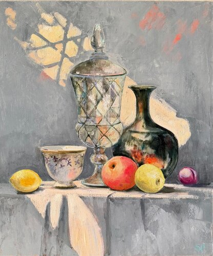 Illuminated Vase by Lana Popova, Painting for Sale on Singulart