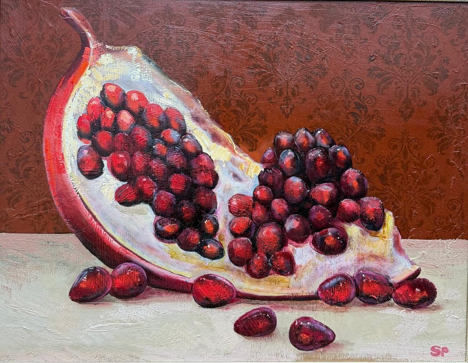 Heart of a Pomegranate Lana Popova Originalgemälde zu verkaufen