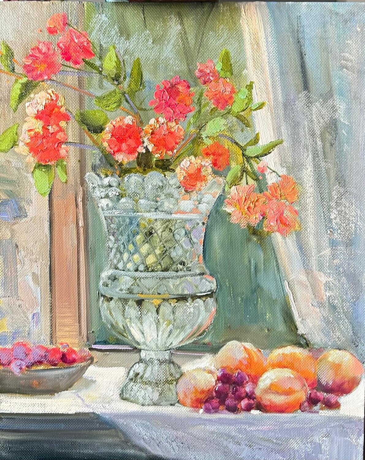 Ornamental Vase with Floral Arrangement Lana Popova Originalgemälde zu verkaufen