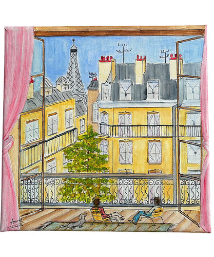 Un balcón de Paris by Anne Pierre, 회화 for Sale on Singulart