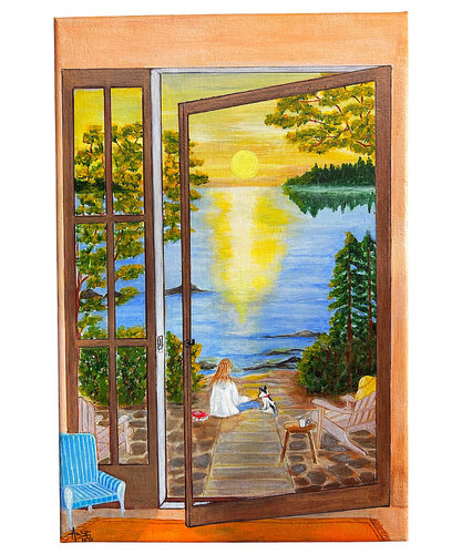 La ventana desde un  rincón de Canadá by Anne Pierre, 회화 for Sale on Singulart