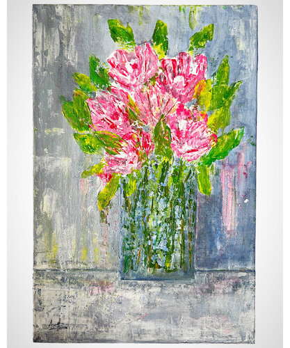 Las flores de mi jardín par Anne Pierre, Peinture en vente sur Singulart