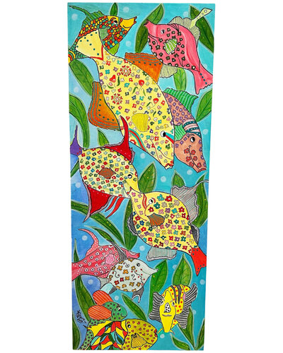 Poissons en fleurs by Anne Pierre, 絵画 for Sale on Singulart
