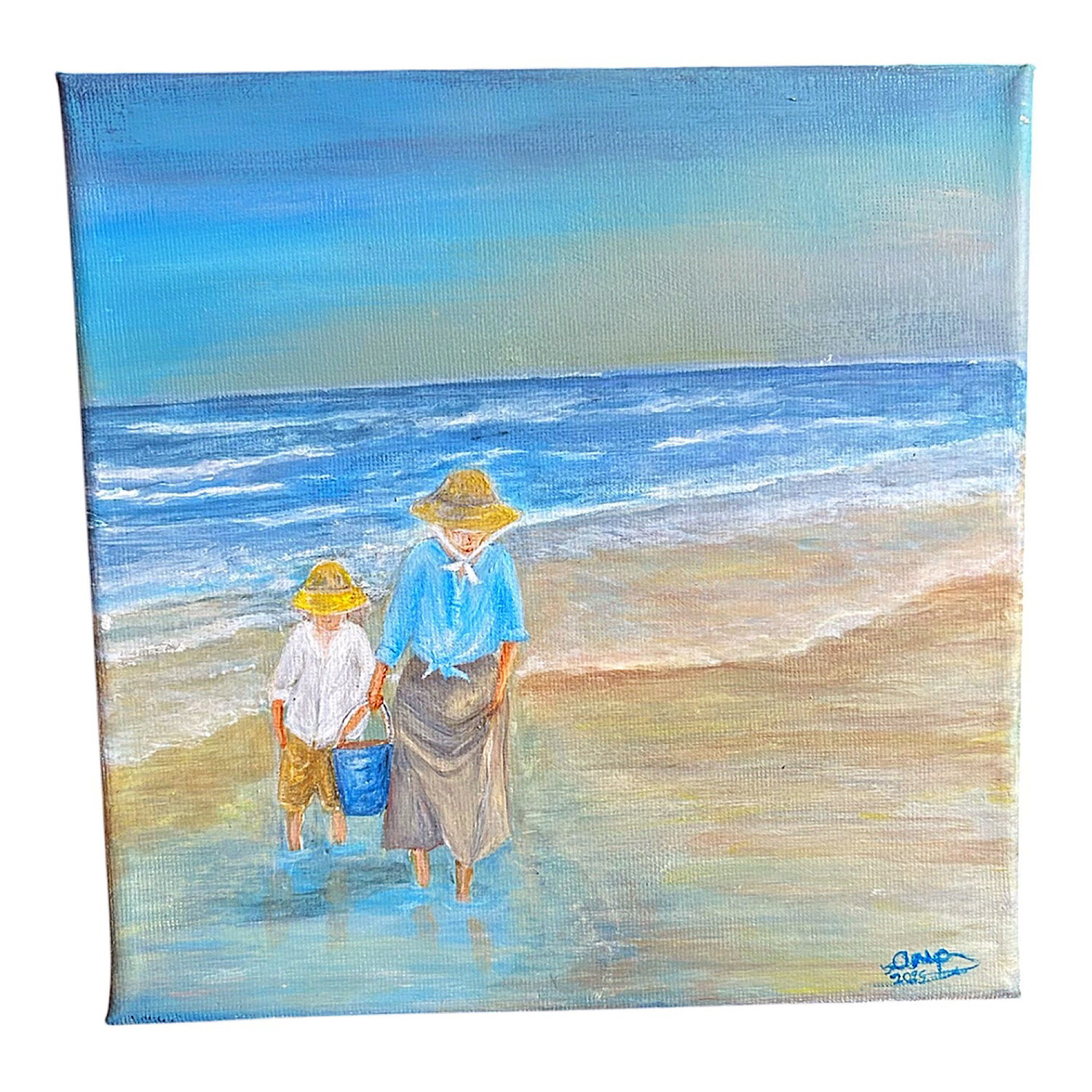Pescar a la orilla de la olas Anne Pierre