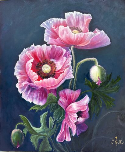 Velvet Poppie par Ирина Кленке, Peinture en vente sur Singulart