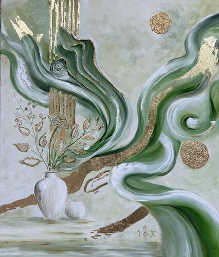 Serenity in Green by Ирина Кленке, Painting for Sale on Singulart