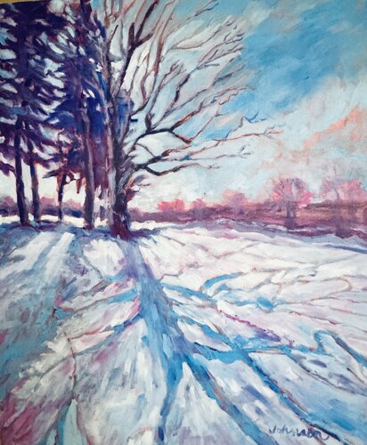 WINTER TREES SHADOWS von Joylene Johnson, Malerei kaufen auf Singulart