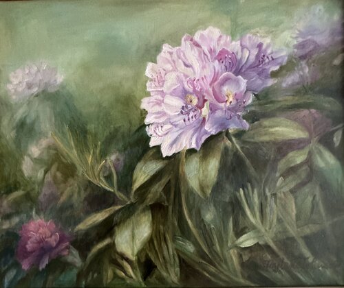 PENNSYLVANIA RHODODENDRON de Joylene Johnson, Pintura a la venta en Singulart