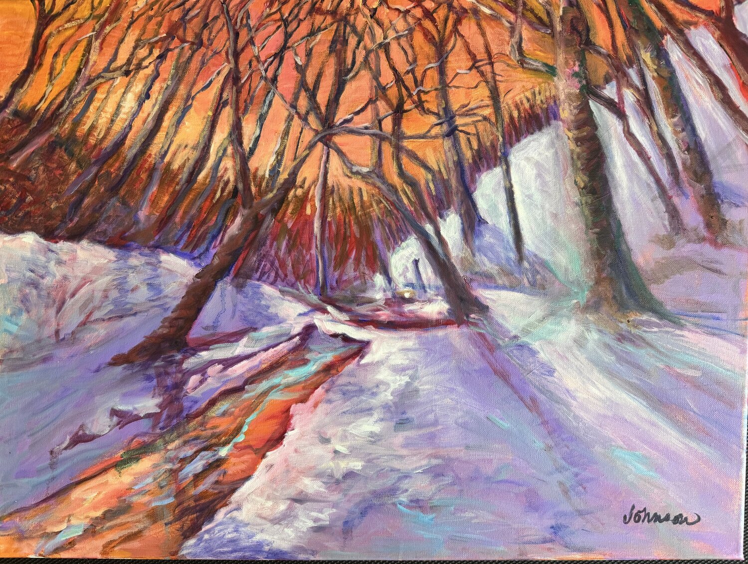 Schenley Park Path Joylene Johnson Originalgemälde zu verkaufen