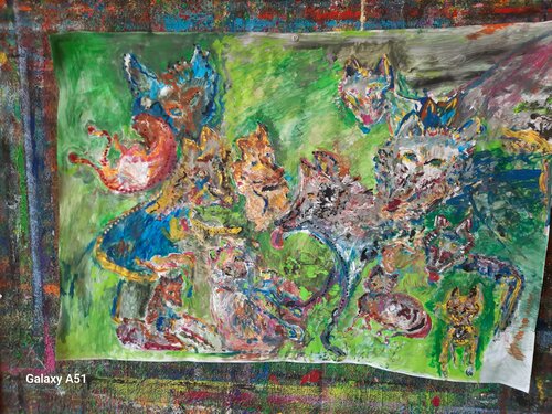 Wolfsfamilie by Caroline Lingg, Work on Paper for Sale on Singulart