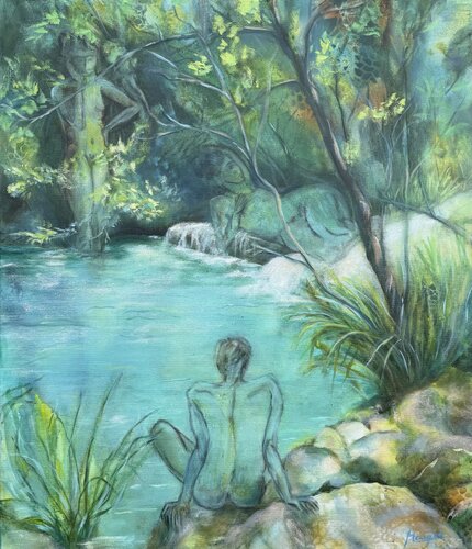 In the Green of Silence von Evelyne Maager, Malerei kaufen auf Singulart