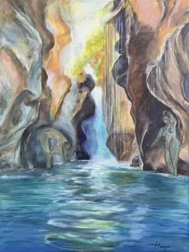 In the Glow of the Cave de Evelyne Maager, Pintura a la venta en Singulart