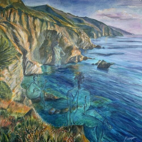 The Silence of Mount Athos by Evelyne Maager, Painting for Sale on Singulart
