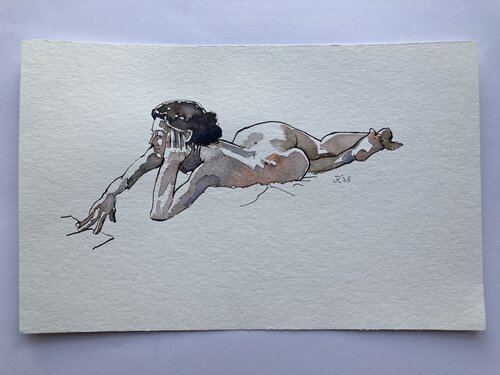 Jenny reading von John Rabou, Werk auf Papier kaufen auf Singulart