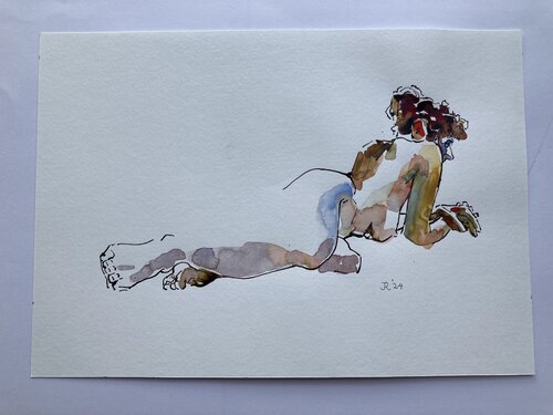 Ivonne relaxing von John Rabou, Werk auf Papier kaufen auf Singulart