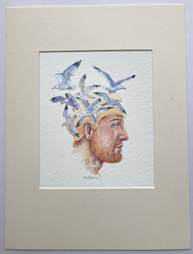 Daidalos musing on wings. by John Rabou, Work on Paper for Sale on Singulart