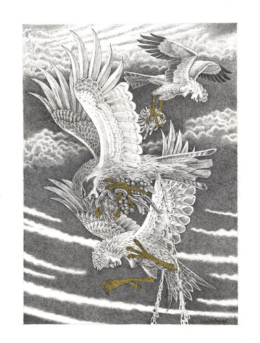 Winged women with talons von John Rabou, Werk auf Papier kaufen auf Singulart