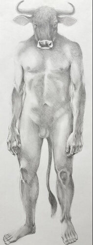 Minotaurus staand von John Rabou, Werk auf Papier kaufen auf Singulart