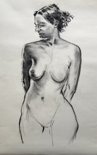 Hasse looking to her right by John Rabou, Work on Paper for Sale on Singulart
