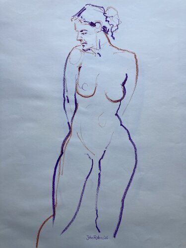 Hasse looking to her right by John Rabou, Work on Paper for Sale on Singulart
