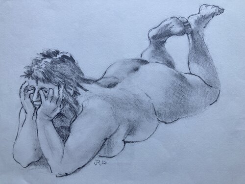 Studie in potlood van Ella by John Rabou, Work on Paper for Sale on Singulart
