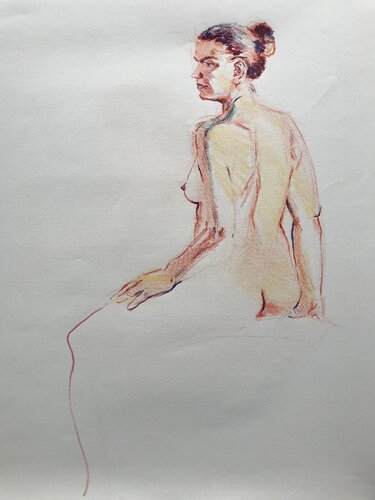 Studie in potlood van Carmen by John Rabou, Work on Paper for Sale on Singulart
