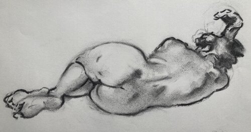 Studie in houtskool van Ivonne by John Rabou, Work on Paper for Sale on Singulart