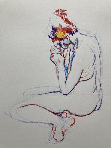 Studie in kleurpotlood van Ivonne by John Rabou, Work on Paper for Sale on Singulart