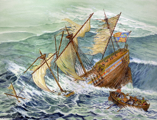 Cover illustration for Shipwreck! by John Rabou, Work on Paper for Sale on Singulart