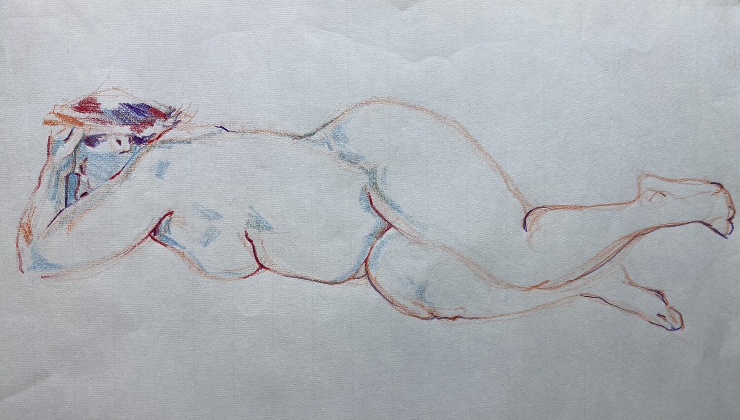 Studie in kleurpotlood van Ella John Rabou Werk auf Papier zu verkaufen