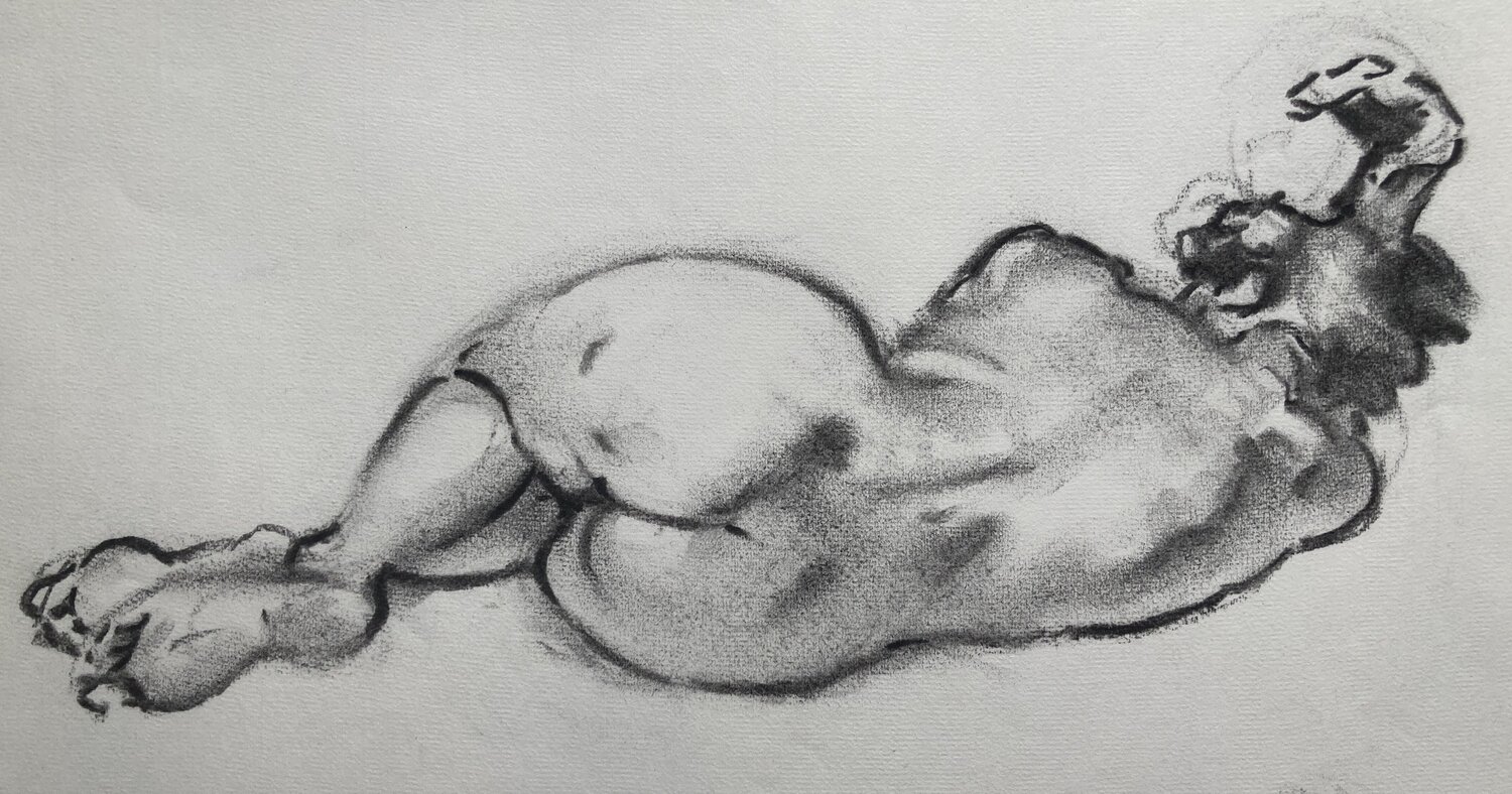 Studie in houtskool van Ivonne John Rabou Work on Paper for sale