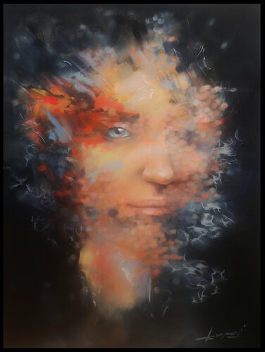 The Girl From the Other Side von Ana María Cepoi, Malerei kaufen auf Singulart