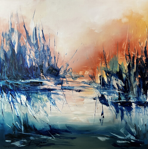 NIGHT FALLS par Ana María Cepoi, Peinture en vente sur Singulart