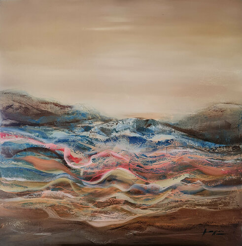 THE THIN RED LINE di Ana María Cepoi, Pittura in vendita su Singulart