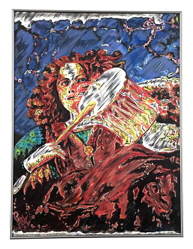 Musizierender Engel V, Gedanken nach Melozzo da Forli di Margit Doupnik, Pittura in vendita su Singulart