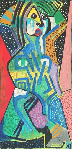 Cleopatra looking at the stars di Nikola Brlečić, Pittura in vendita su Singulart