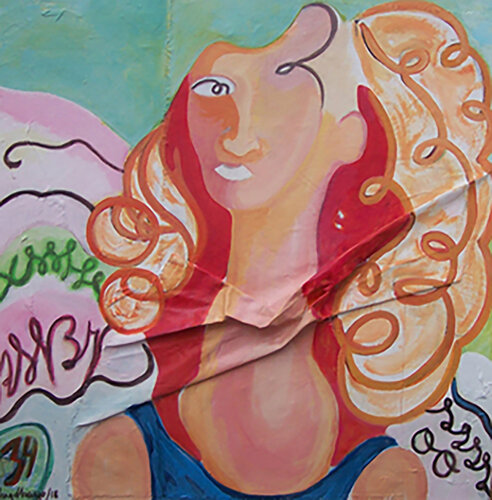 Menina do Vestido Azul par Margarida de Araújo, Peinture en vente sur Singulart