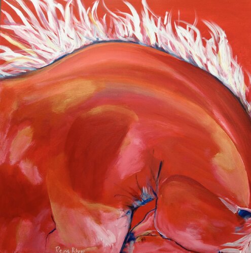 Crest on Fire di Reine River, Pittura in vendita su Singulart